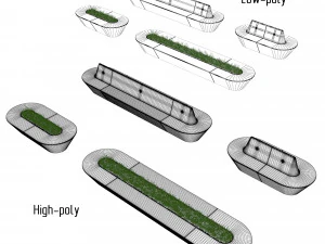Delta Modular Benches 3D Model