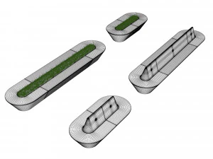 Delta Modular Benches 3D Model