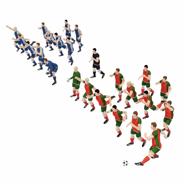 Football players Modelo 3D .c4d .max .obj .3ds .fbx .stl .blend 