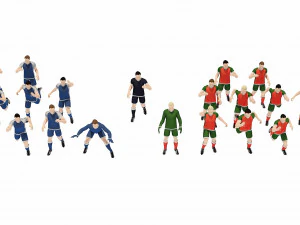 Football players 3D Model