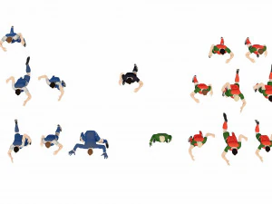 Football players 3D Model