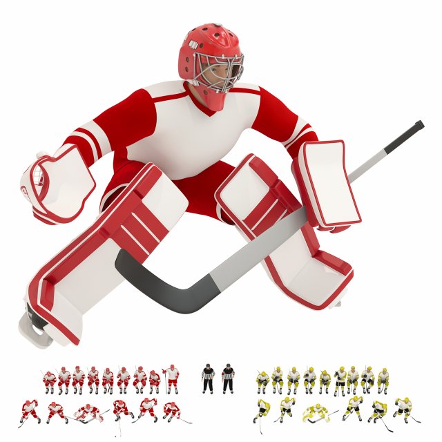 Hockey players 3D-Modell .c4d .max .obj .3ds .fbx .stl .blend 