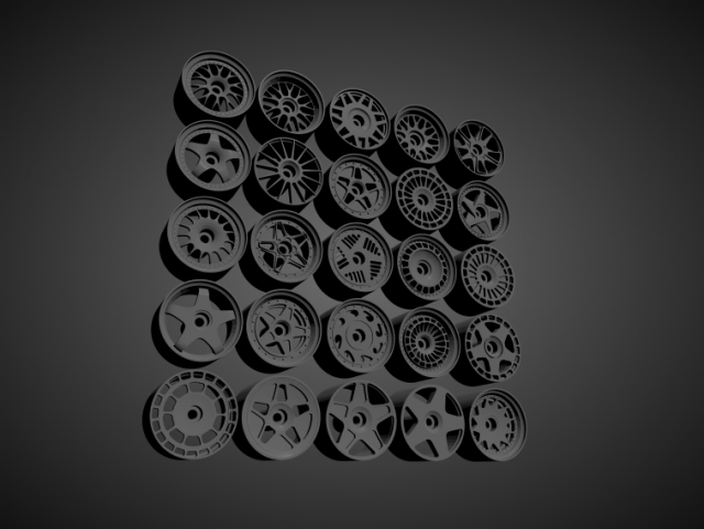 fifteen52 printable rims collection for hotwheels and 1-64 scale diecast 3D Print Model .c4d .max .obj .3ds .fbx .stl .blend 
