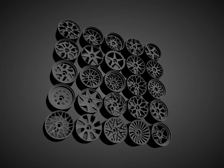 forgiato printable rims collection for hotwheels and 1-64 scale diecast 3D Print Model .c4d .max .obj .3ds .fbx .stl .blend 