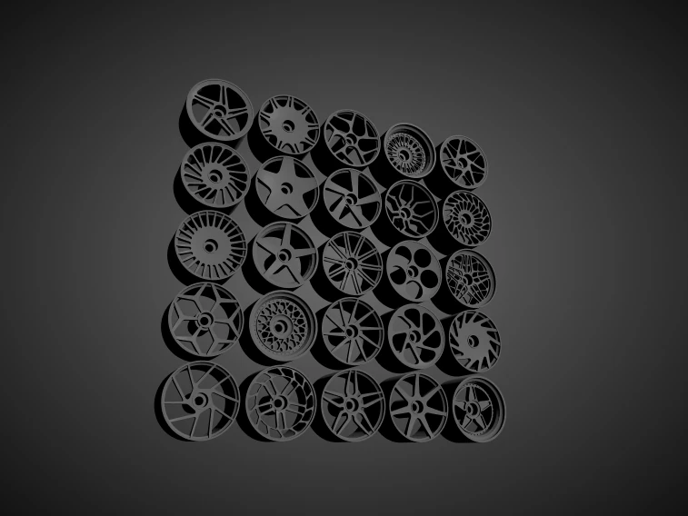 适用于风火轮和 1-64 比例压铸的 vossen 可打印轮圈系列 3D 打印模型 .c4d .max .obj .3ds .fbx .stl .blend 