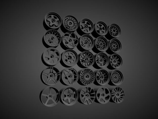 jnc printable rims collection for hotwheels and 1-64 scale diecast 3D Print Model .c4d .max .obj .3ds .fbx .stl .blend 
