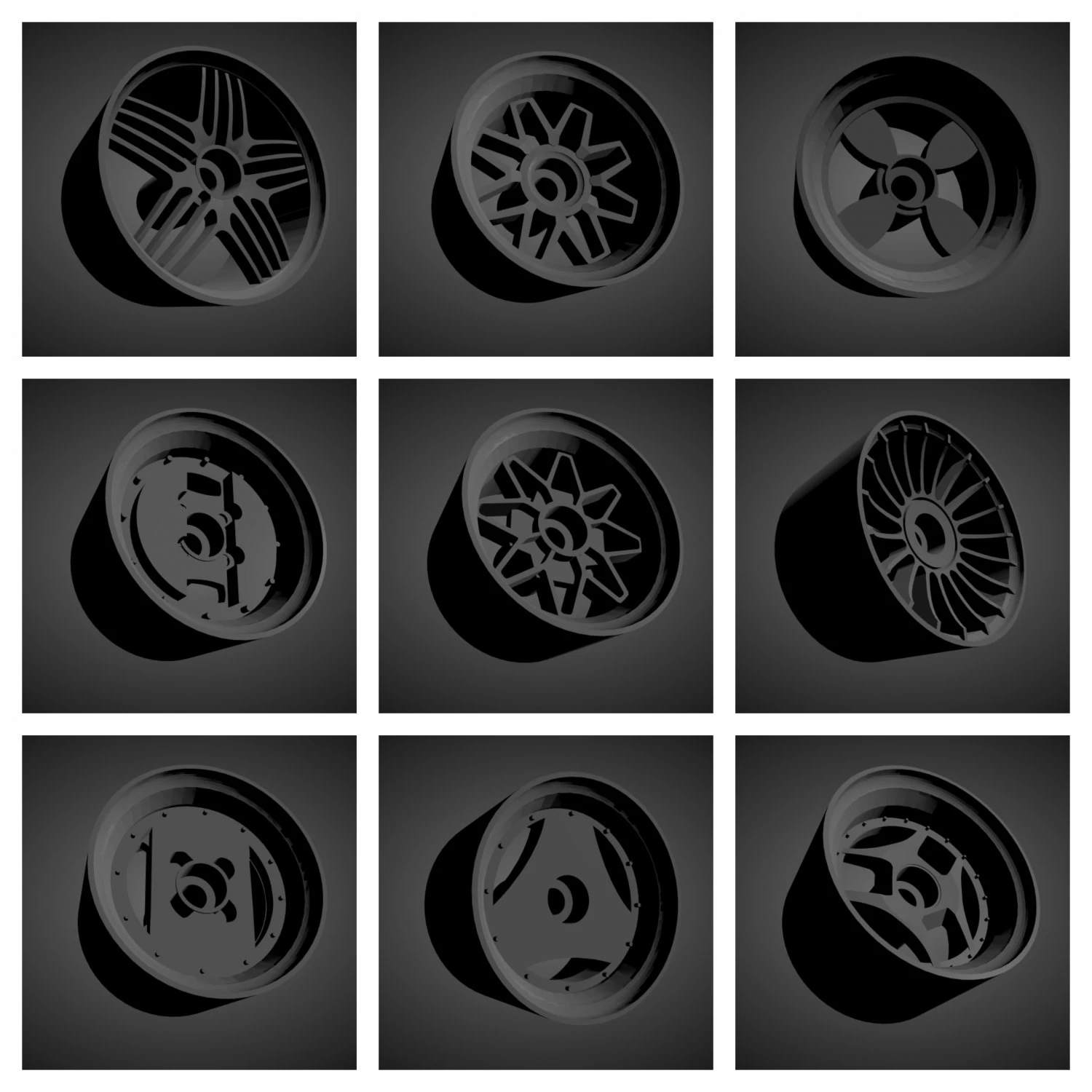 300 printable classic rims with brakes and tires for hot wheels 3D Print Model .c4d .max .obj .3ds .fbx .stl .blend 