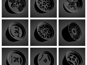 300 printable classic rims with brakes and tires for hot wheels Modelo de impresión 3D