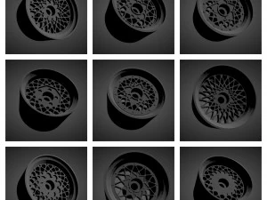 300 printable classic rims with brakes and tires for hot wheels 3D Print Model