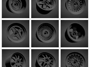 300 printable classic rims with brakes and tires for hot wheels Modèles 3D en vedette