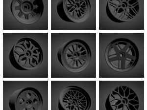 300 printable classic rims with brakes and tires for hot wheels 3D Print Model