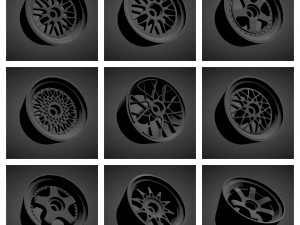 300 printable classic rims with brakes and tires for hot wheels Modèles 3D en vedette
