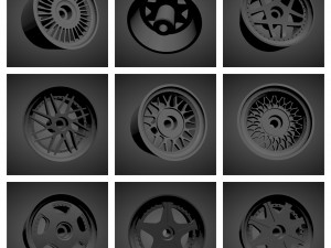 300 printable classic rims with brakes and tires for hot wheels Modèles 3D en vedette
