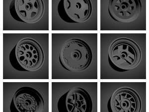 300 printable classic rims with brakes and tires for hot wheels Modèles 3D en vedette