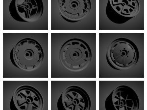 300 printable classic rims with brakes and tires for hot wheels Modèles 3D en vedette