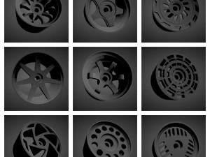 300 printable classic rims with brakes and tires for hot wheels 3D Print Model