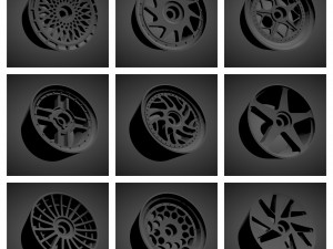 300 printable classic rims with brakes and tires for hot wheels Modèles 3D en vedette