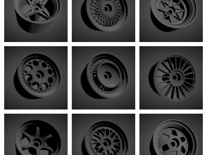 300 printable classic rims with brakes and tires for hot wheels Modèles 3D en vedette