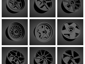 300 printable classic rims with brakes and tires for hot wheels Modèles 3D en vedette