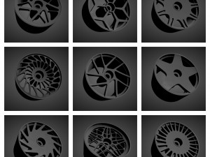 300 printable classic rims with brakes and tires for hot wheels Modèles 3D en vedette