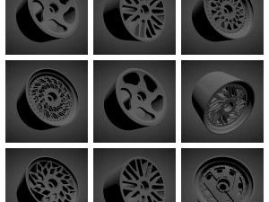 300 printable classic rims with brakes and tires for hot wheels 3D Print Model