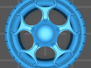 abarth oem rims with yokohama tires scalable and printable 3D Print Model