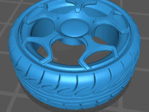 abarth oem rims with yokohama tires scalable and printable 3D Print Model
