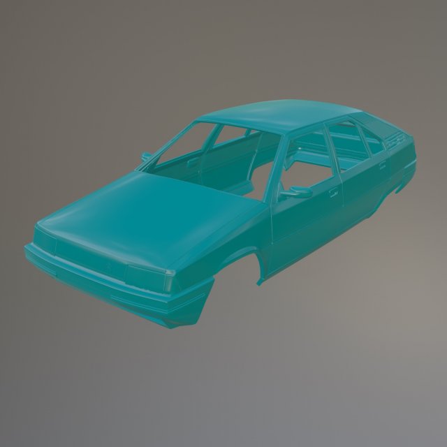 Citroen BX Printable Car Body 3D Print Model .c4d .max .obj .3ds .fbx .stl .blend 