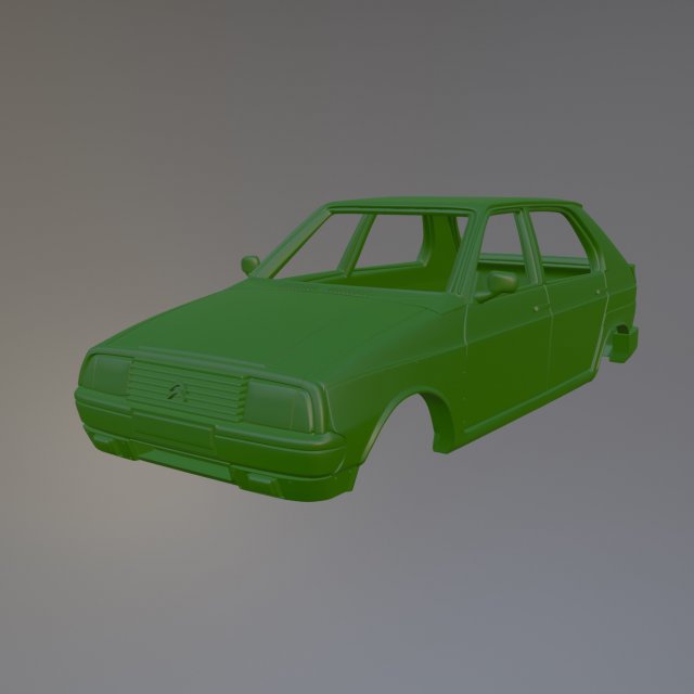 Citroen Visa Chrono Printable Car Body Modello di stampa 3D .c4d .max .obj .3ds .fbx .stl .blend 