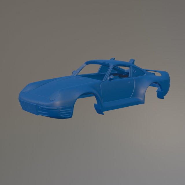Porsche 959 Rally Printable Car Body 3D-Druckmodell .c4d .max .obj .3ds .fbx .stl .blend 