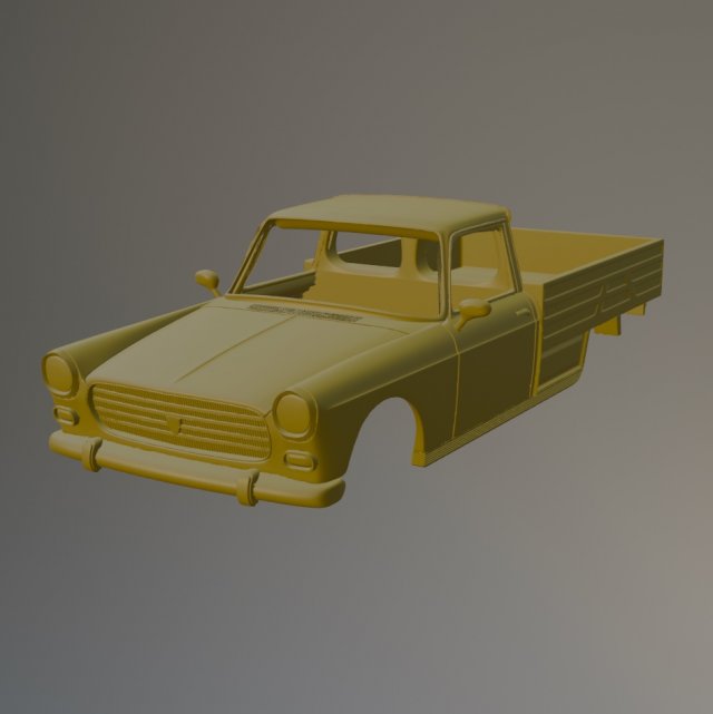 Peugeot 404 Pickup 3D Print Model .c4d .max .obj .3ds .fbx .stl .blend 