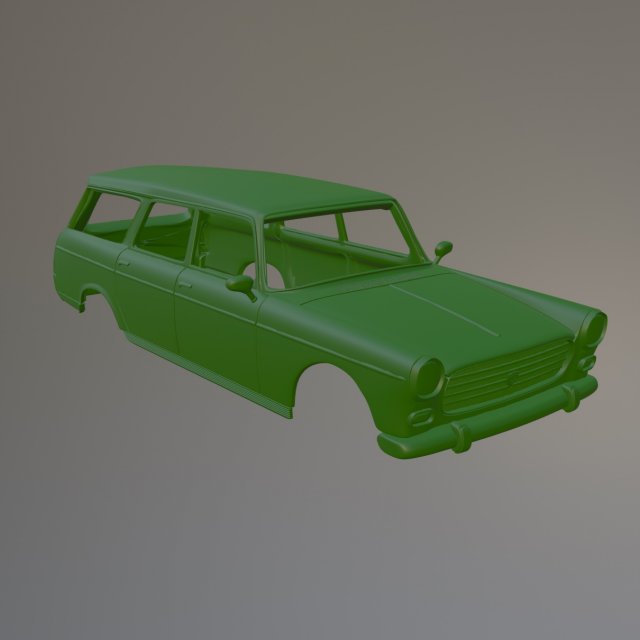 Peugeot 404 Estate Printable Car Body 3D प्रिंट मॉडल .c4d .max .obj .3ds .fbx .stl .blend 