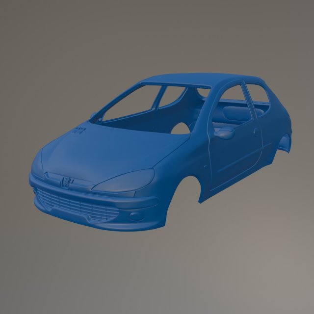 Peugeot 206 Printable Car Body 3D 프린트 모델 .c4d .max .obj .3ds .fbx .stl .blend 
