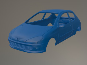 Peugeot 206 Printable Car Body 3D Print Model