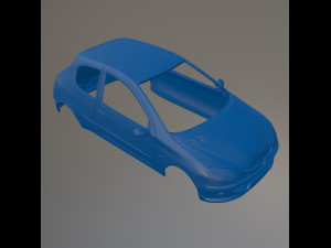 Peugeot 206 Printable Car Body 3D 프린트 모델