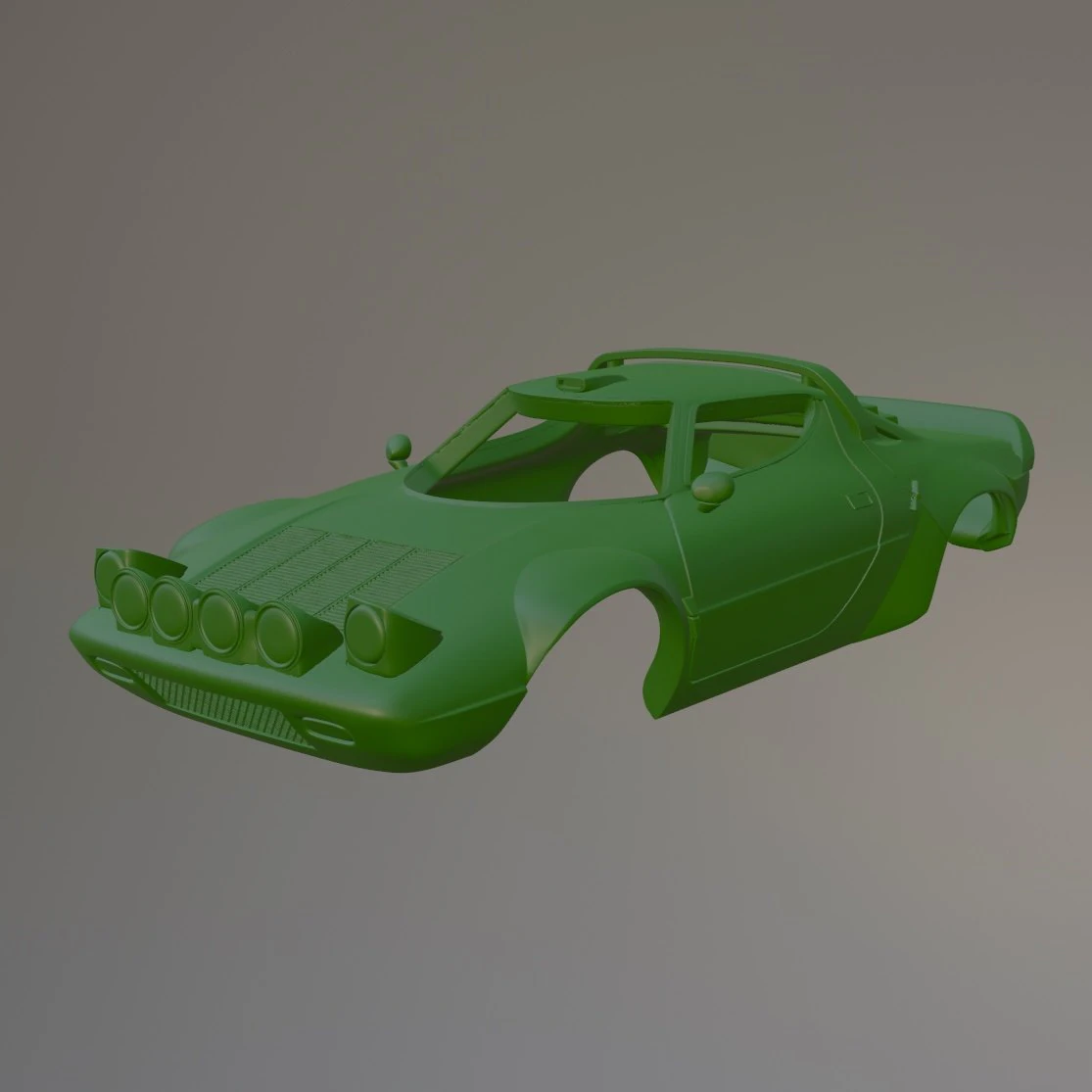 Lancia Stratos Rally Printable Car Body 3D Print Model .c4d .max .obj .3ds .fbx .stl .blend 