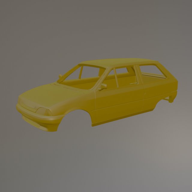Citroen AX Printable Car Body 3D 打印模型 .c4d .max .obj .3ds .fbx .stl .blend 