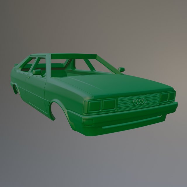 Audi A80 Coupe Printable Car Body 3D Print Model .c4d .max .obj .3ds .fbx .stl .blend 