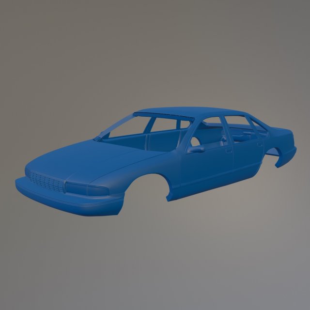 93 Chevrolet Caprice Classic Printable Car Body Modello di stampa 3D .c4d .max .obj .3ds .fbx .stl .blend