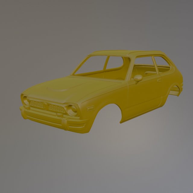 76 Honda Civic Printable Car Body 3D Принт Модель .c4d .max .obj .3ds .fbx .stl .blend 