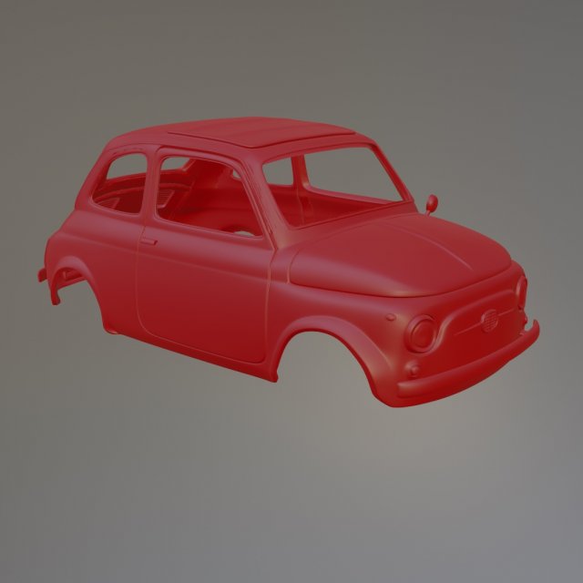 65 Fiat 500 Printable Car Body 3D Принт Модель .c4d .max .obj .3ds .fbx .stl .blend 