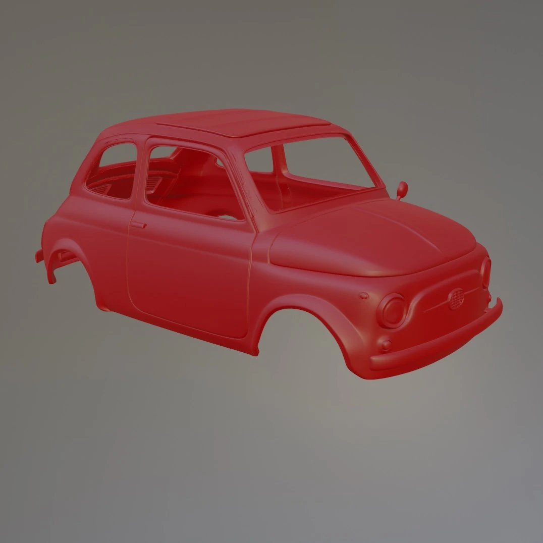 65 Fiat 500 Printable Car Body 3D Print Model .c4d .max .obj .3ds .fbx .stl .blend 
