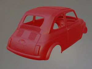 65 Fiat 500 Printable Car Body 3D Print Model