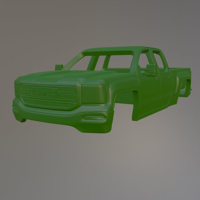 18 GMC Sierra 2500 Denali Printable Car Body 3D Print Model .c4d .max .obj .3ds .fbx .stl .blend 