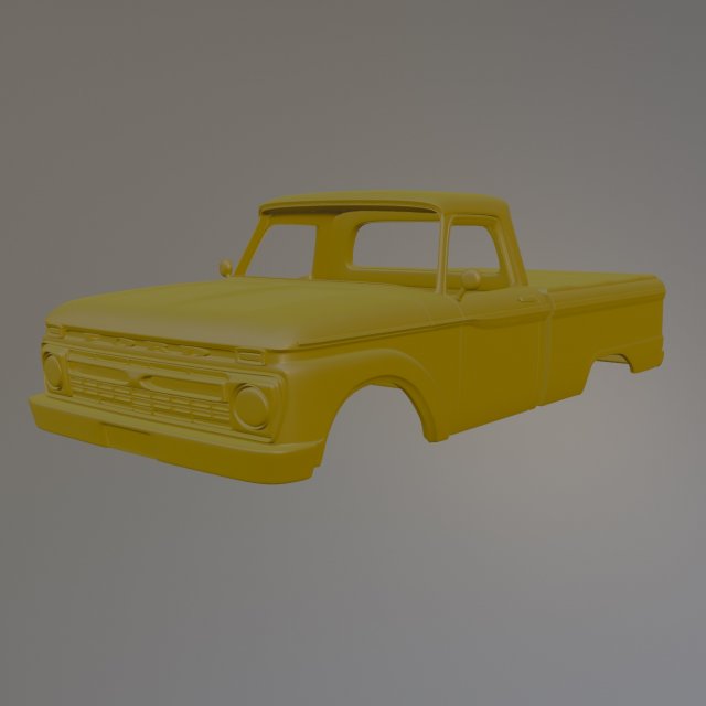 Classic American custom truck 66 year model Printable Car Body Modelo de Impressão 3D .c4d .max .obj .3ds .fbx .stl .blend 