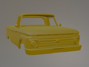 Classic American custom truck 66 year model Printable Car Body Modelo de Impressão 3D