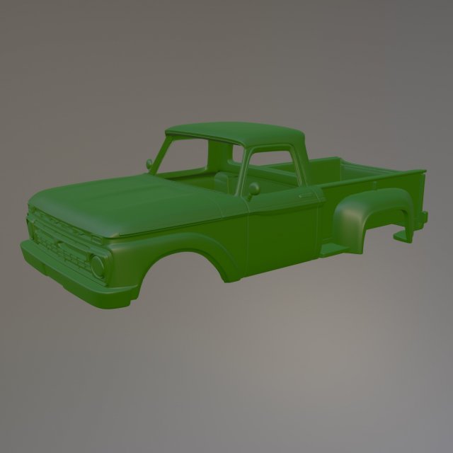 Classic American Flareside truck 66 year model Printable Car Body Modelo de Impressão 3D .c4d .max .obj .3ds .fbx .stl .blend 