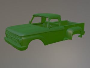 Classic American Flareside truck 66 year model Printable Car Body 3D Print Model
