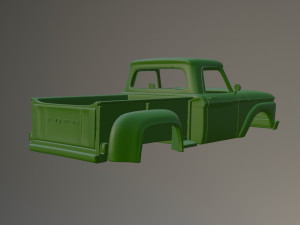 Classic American Flareside truck 66 year model Printable Car Body Modelo de Impressão 3D