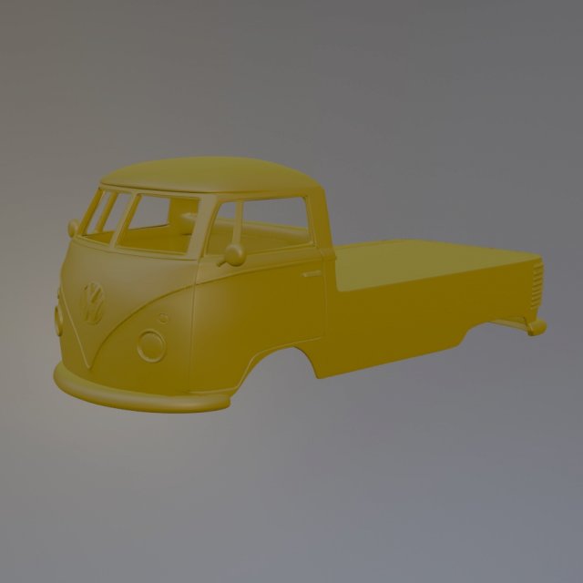 Volkswagen T1 Pickup 3Dプリントモデル .c4d .max .obj .3ds .fbx .stl .blend 